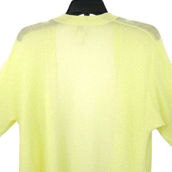 Chicos Open Front Cardigan Womens 1 US M/8 Semi Sheer 3/4 Sleeve Light Yellow - Picture 13 of 16